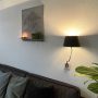 wandpaneel plankje japans teken grijs impressie woonkamer wandpaneel plankje japans teken grijs impressie woonkamer